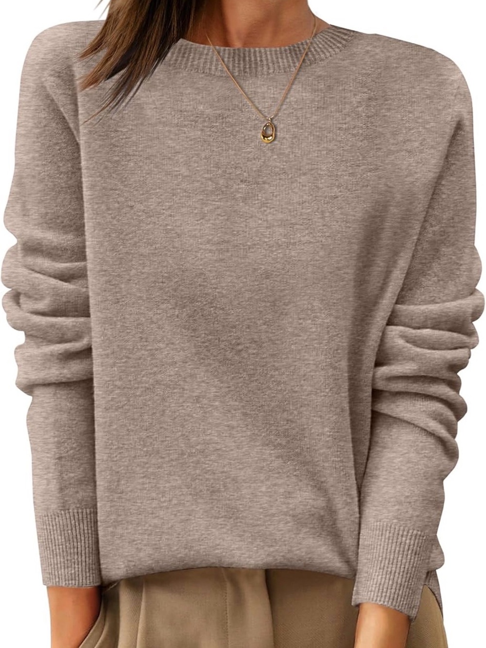 Everyday Crewneck Sweater in Taupe